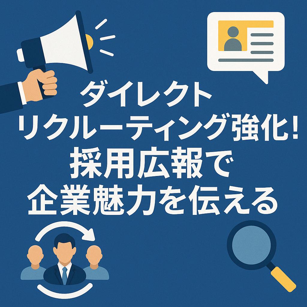 ダイレクトリクルーティング強化！採用広報で企業魅力を伝える