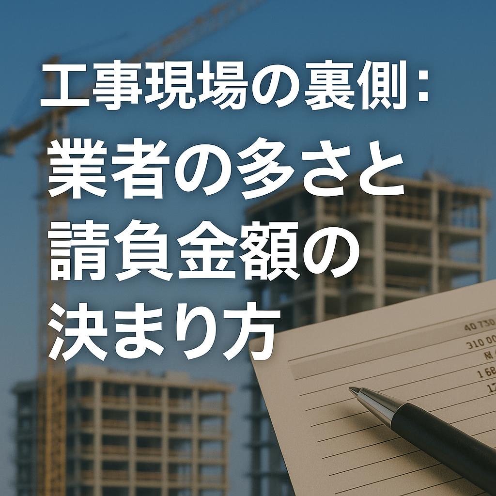 工事現場の裏側:業者の多さと請負金額の決まり方