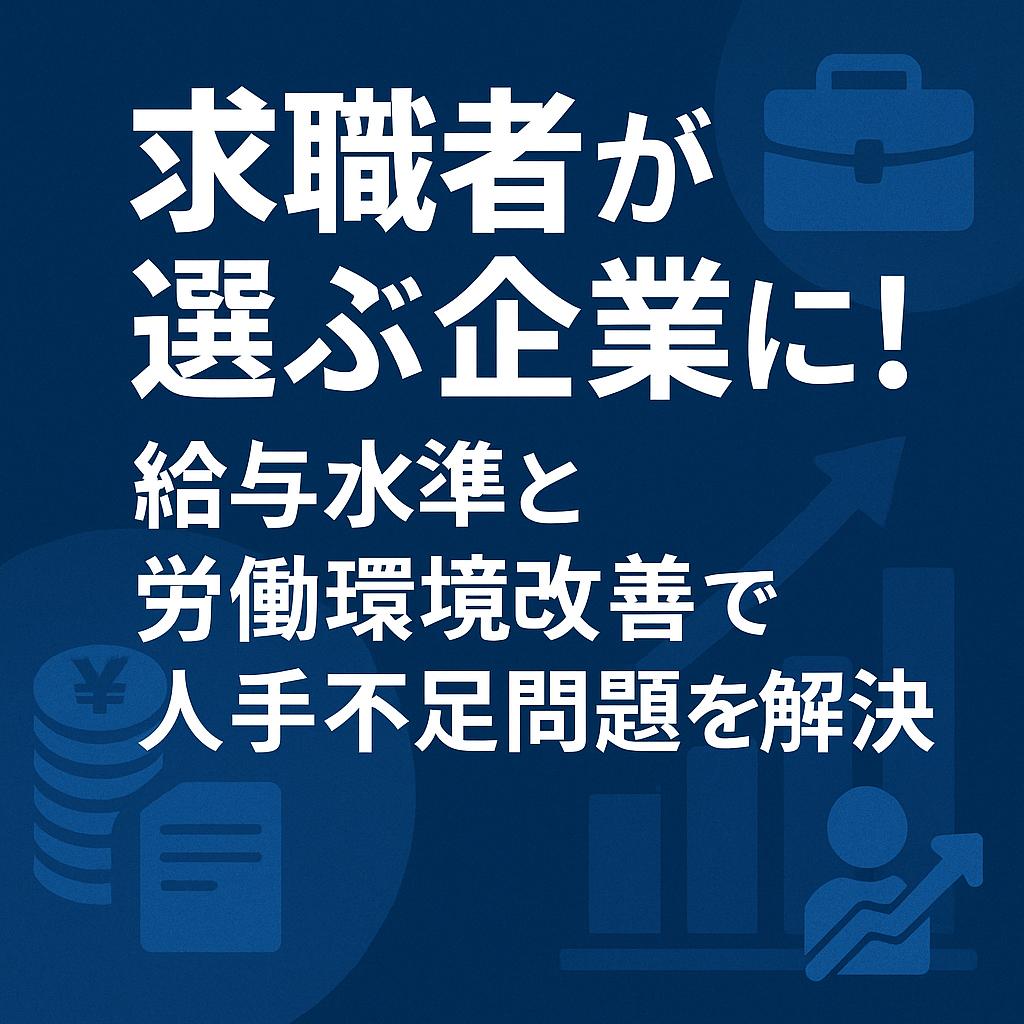 求職者が選ぶ企業に!給与水準と労働環境改善で人手不足問題を解決