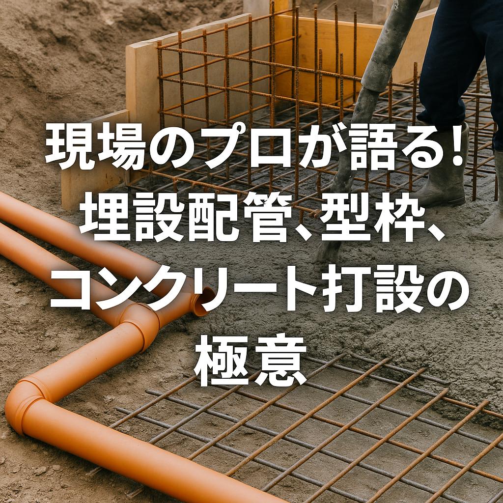 現場のプロが語る!埋設配管、型枠、コンクリート打設の極意