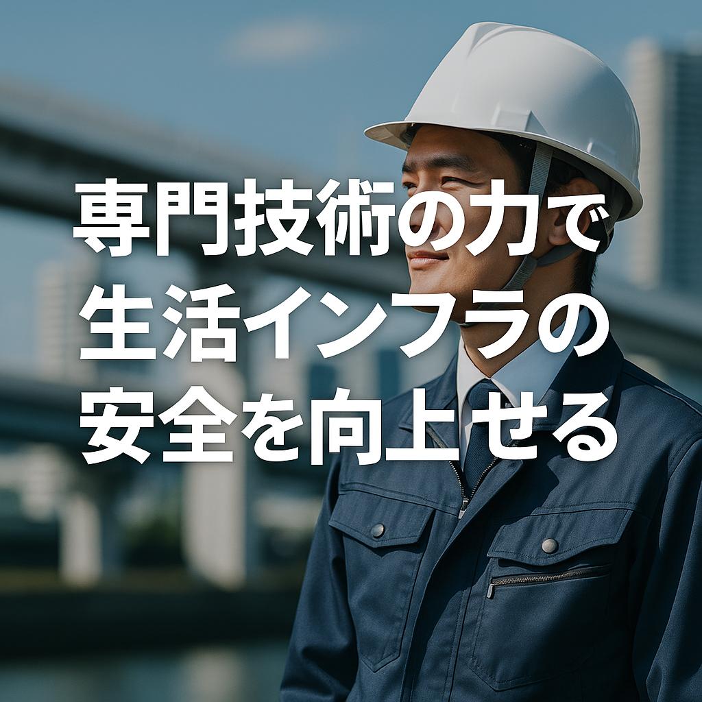 専門技術の力で生活インフラの安全を向上させる