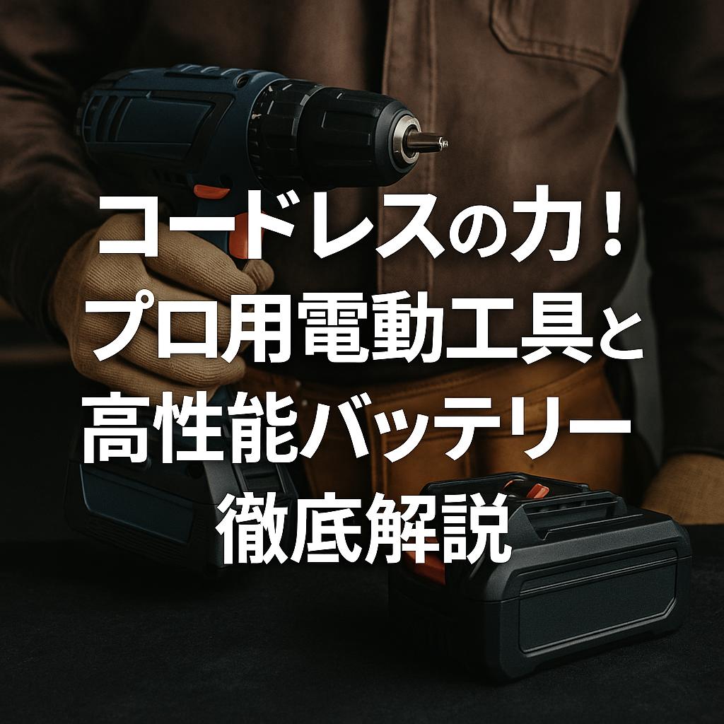 コードレスの力！プロ用電動工具と高性能バッテリー徹底解説