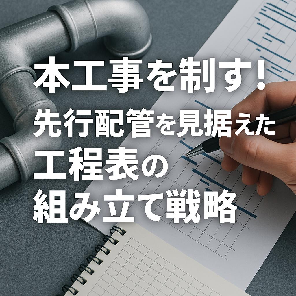 本工事を制す！先行配管を見据えた工程表の組み立て戦略