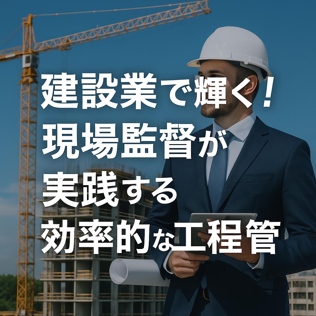 建設業で輝く！現場監督が実践する効率的な工程管理