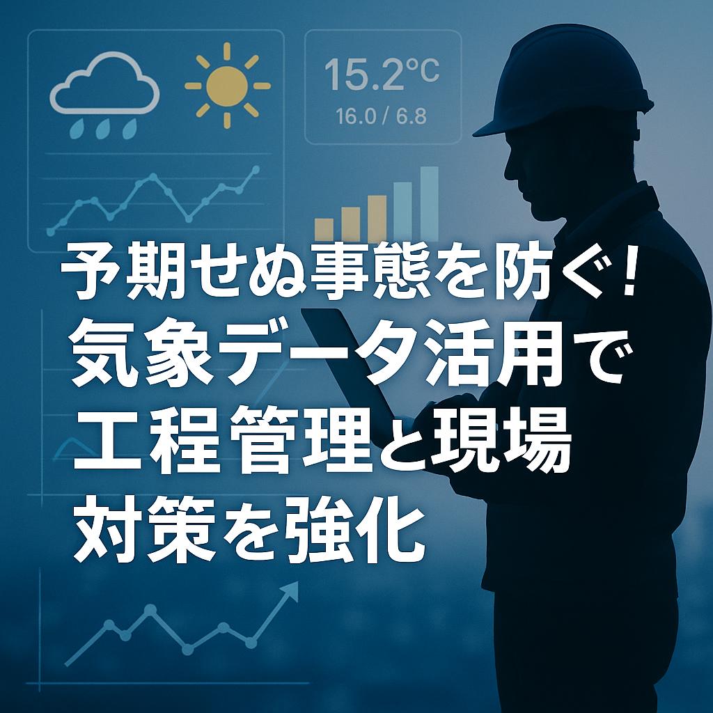 予期せぬ事態を防ぐ！気象データ活用で工程管理と現場対策を強化