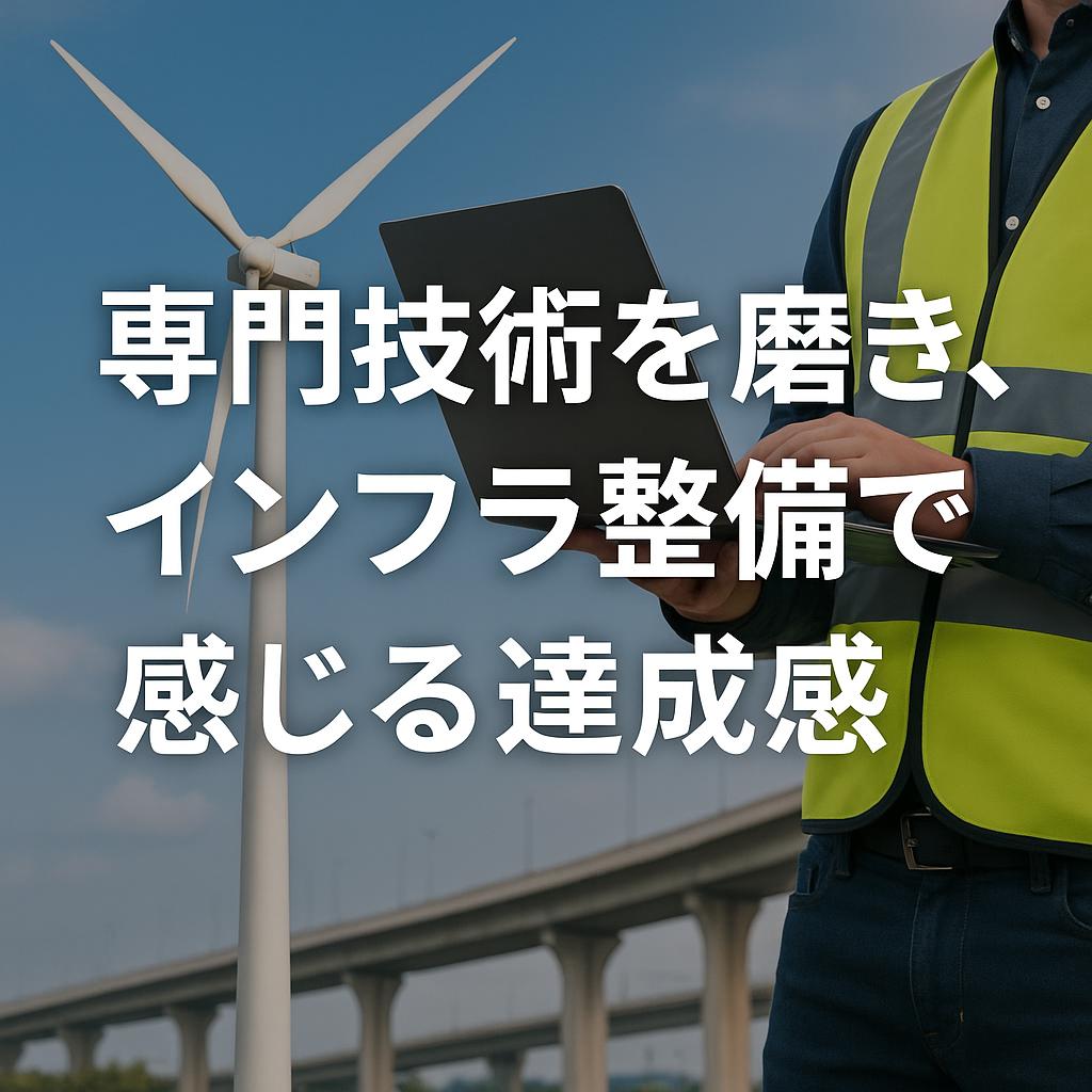 専門技術を磨き、インフラ整備で感じる達成感