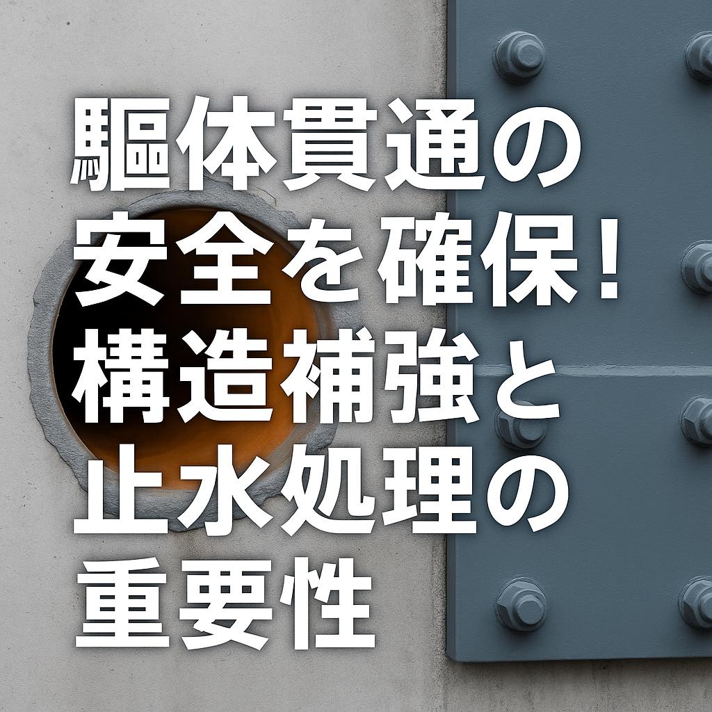 躯体貫通の安全を確保！構造補強と止水処理の重要性
