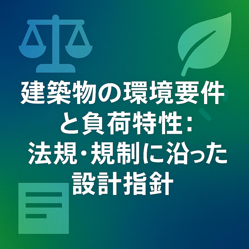 建築物の環境要件と負荷特性：法規・規制に沿った設計指針