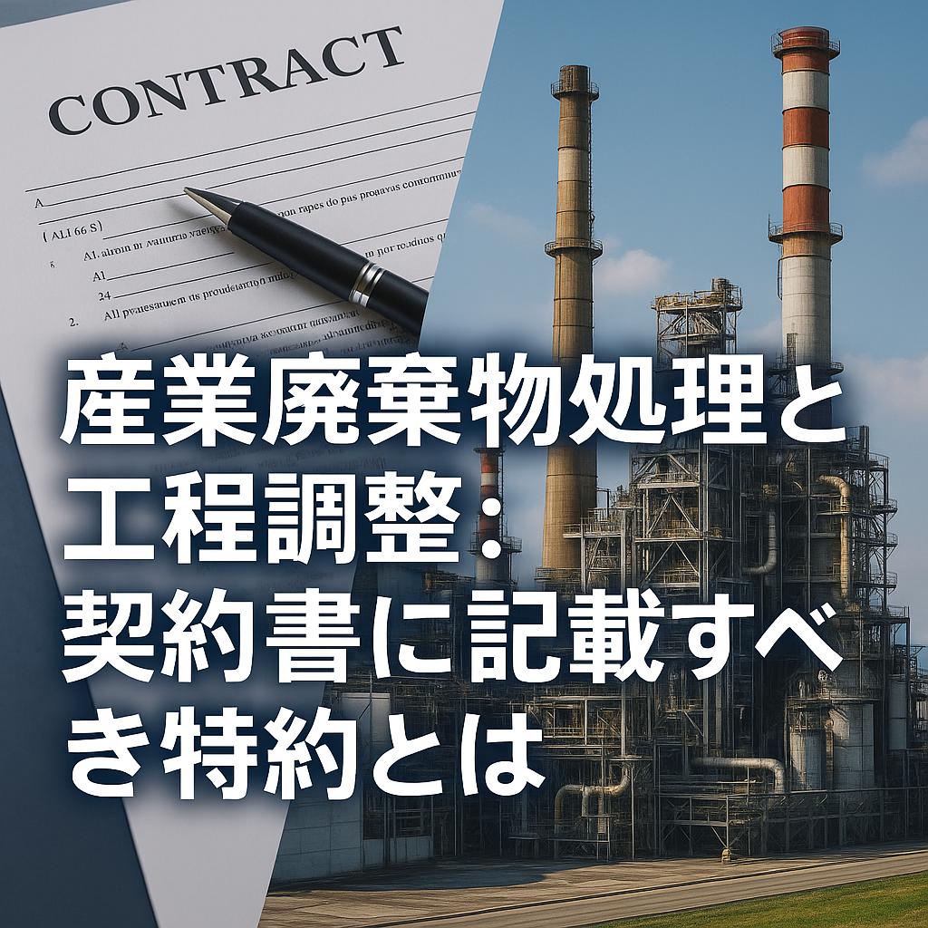 産業廃棄物処理と工程調整:契約書に記載すべき特約とは