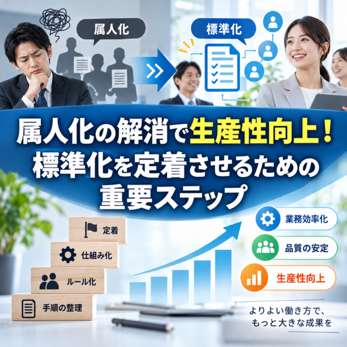 属人化の解消で生産性向上！標準化を定着させるための重要ステップ